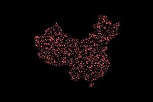 Red china country map border background vector