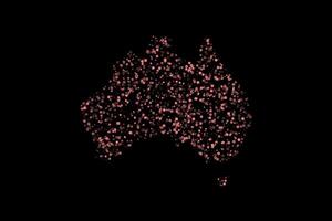 Red australia country map border circles abstract background vector