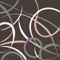 A colorful, abstract design with flowing lines and curves against a dark brown background. vector