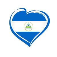 Love Nicaragua flag emblem vector