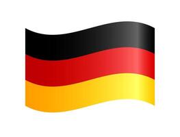 Creative 3D flag of Germany. Editable graphic design. German flag blank icon. Isolated samlpe clip art. Waving shape. Education, tourism or sports banner. 3 d style black, red and yellow colors. vector