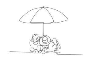 Traveling activity concept. Single line draw design graphic illustration. vector