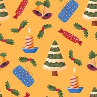 Christmas Themed Seamless Pattern Design vector