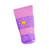 sun block 3d icon, cosmetic 3d set, transparent background png