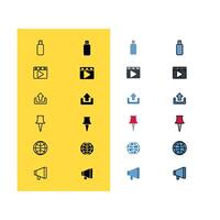 multimedia Website and Application Icon Set vector