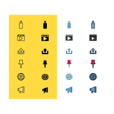 multimedia Website and Application Icon Set