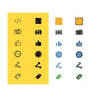 Coding, Website and Application Icon Set vector