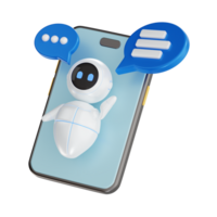 ai chat bot 3d icon, artificial intelligence 3d set, transparent background png