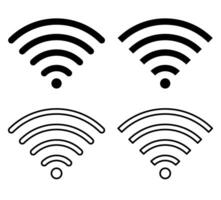 Wifi icon set. signal icon. Black and white wireless icon vector