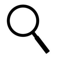 Black magnifying glass icon. Magnifying glass search loupe. Symbol of business analysis. Zoom in and out symbol. vector