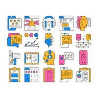 Call Center Service Collection Icons Set vector