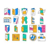 Catalog And Booklet Collection Icons Set vector