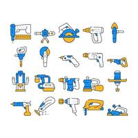 Tools For Building Collection Icons Set vector