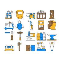 Welding Engineering Collection Icons Set vector