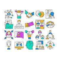 Networking Global Communication Icons Set vector