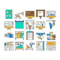 Production And Creation Icons Set vector