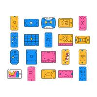 Viewfinder Smartphone Function Icons Set vector