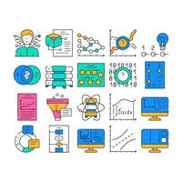 Data Science Innovate Technology Icons Set vector