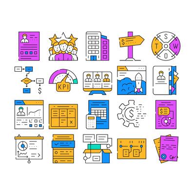 Business Management Business Icons Set