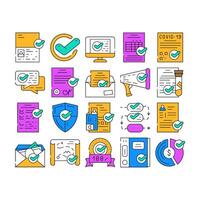 Compliance Quality Procedure Icons Set vector