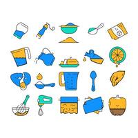 Cook Instruction For Prepare Food Icons Set vector