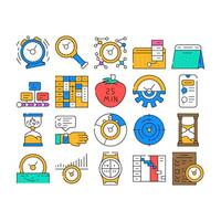 Time Management And Planning Icons Set vector