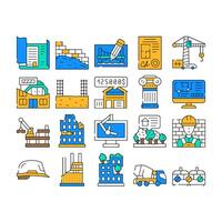 Architect Professional Occupation Icons Set vector