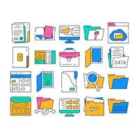 folder document business file icons set vector
