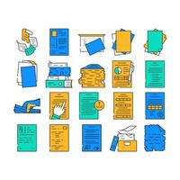 paper white torn empty icons set vector