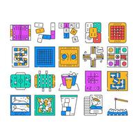 game board table play icons set vector