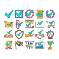 check mark yes correct icons set vector