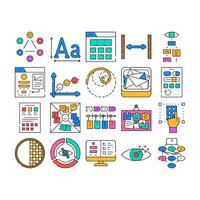 ux ui design app website icons set vector