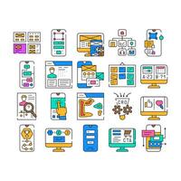 ui ux web interface app icons set vector