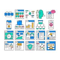 seo search website web internet icons set vector