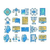 artificial intelligence system icon hand drawn vector