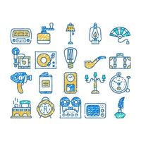 retro stuff devices icon hand drawn vector