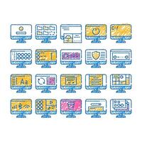 operating system pc icon hand drawn vector