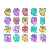 neurosis brain problem icon hand drawn vector