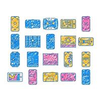 viewfinder smartphone function icon hand drawn vector