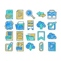 file computer digital document icon hand drawn vector