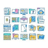 folder document business file icon hand drawn vector
