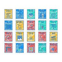 file format document icon hand drawn vector