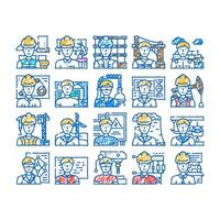 engineer worker man construction icon hand drawn vector
