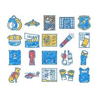 crime scene police criminal icon hand drawn vector