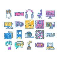 game pc computer gaming icon hand drawn vector