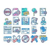 reject deny document cancel icon hand drawn vector