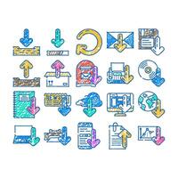 download app web arrow icon hand drawn vector