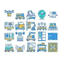 autonomous robot delivery icon hand drawn vector