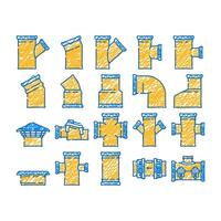 pipeline industry gas pipe icon hand drawn vector