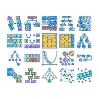 sorting algorithm data filter icon hand drawn vector